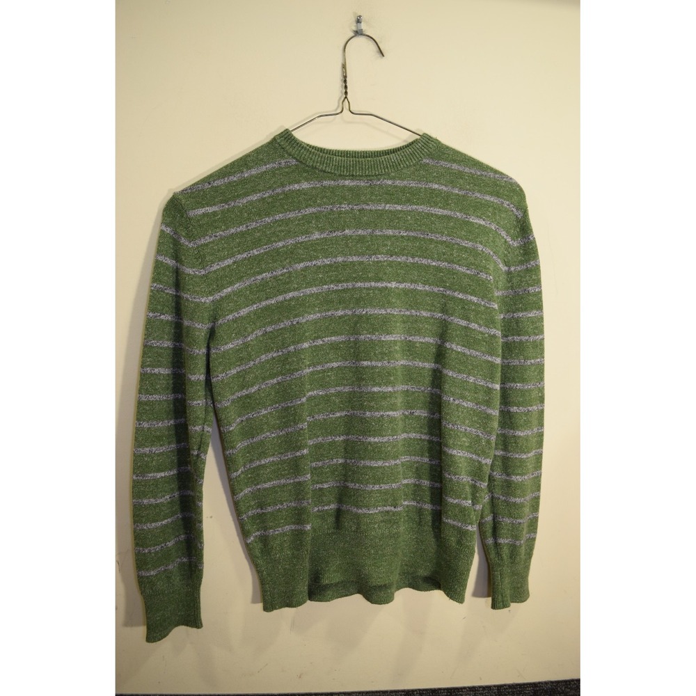 Gap Kids Sweater Cotton Knit Pullover Green Gray Striped BOYS XL 12
